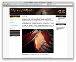 screen capture of ALND Surgery website